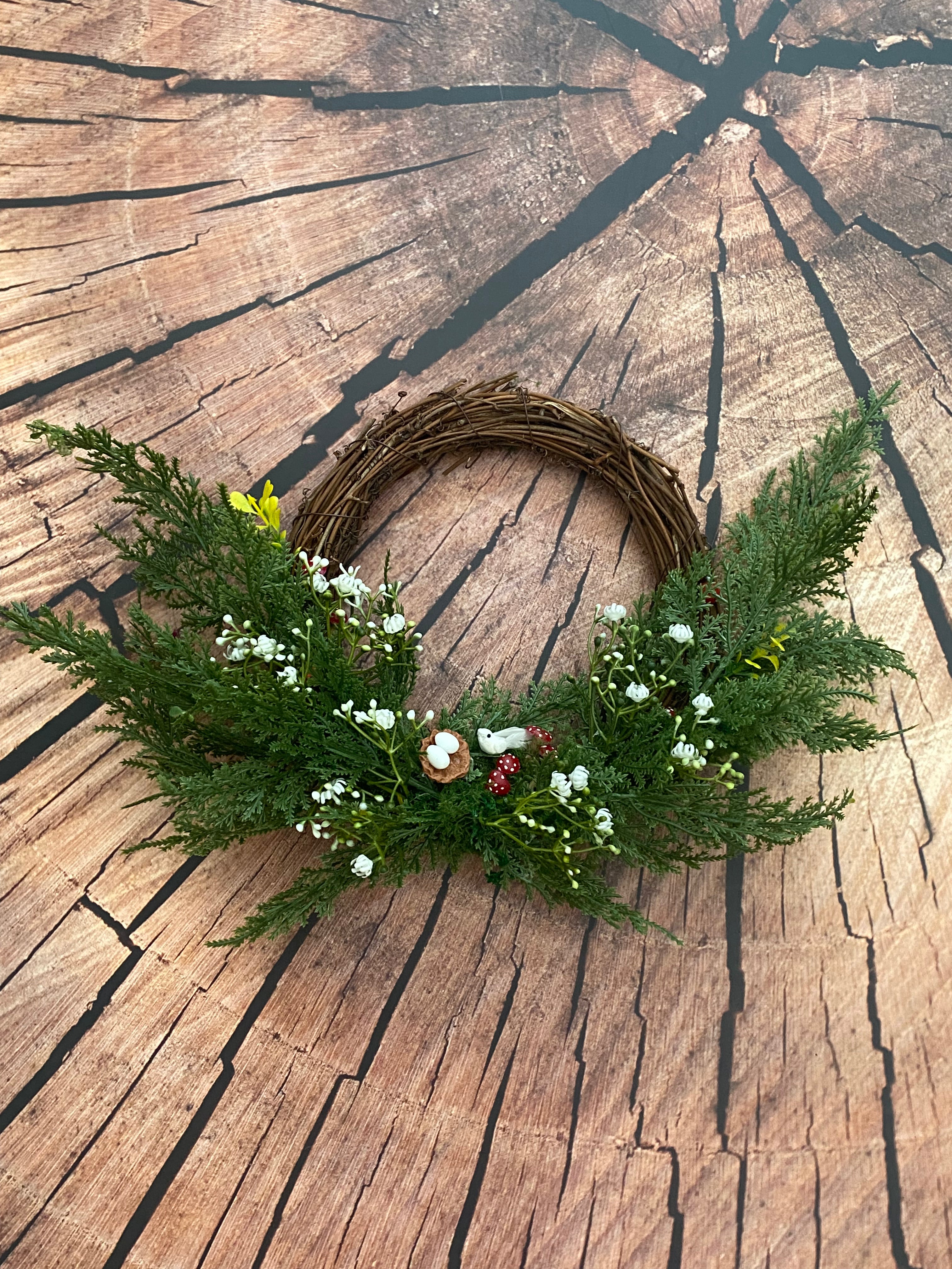 Medium wreath - bird, nest and eggs