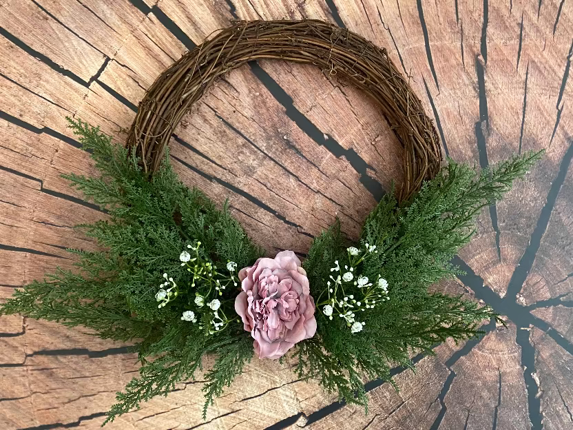 Large wreath with pink peony