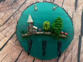 Teal green 3 key hook