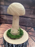 Tall natural wood mushroom