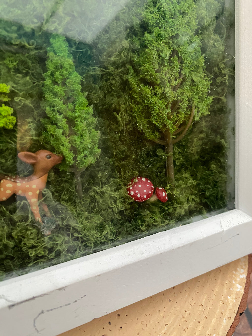 Shadow box forest scene in square frames