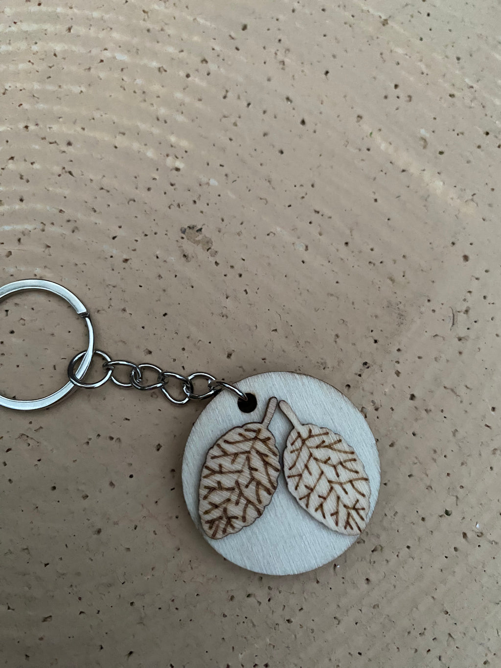 Wooden woodland keyring