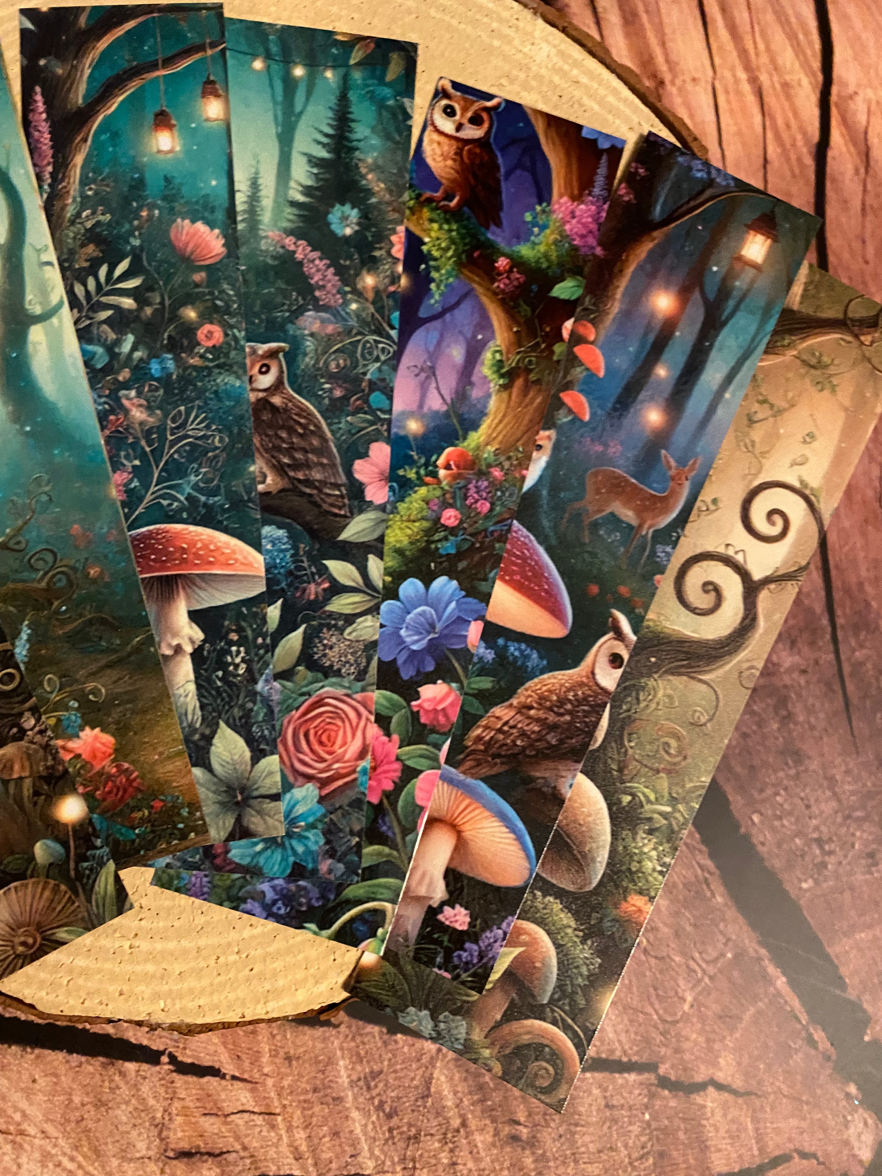 Vivid fantasy woodland bookmarks