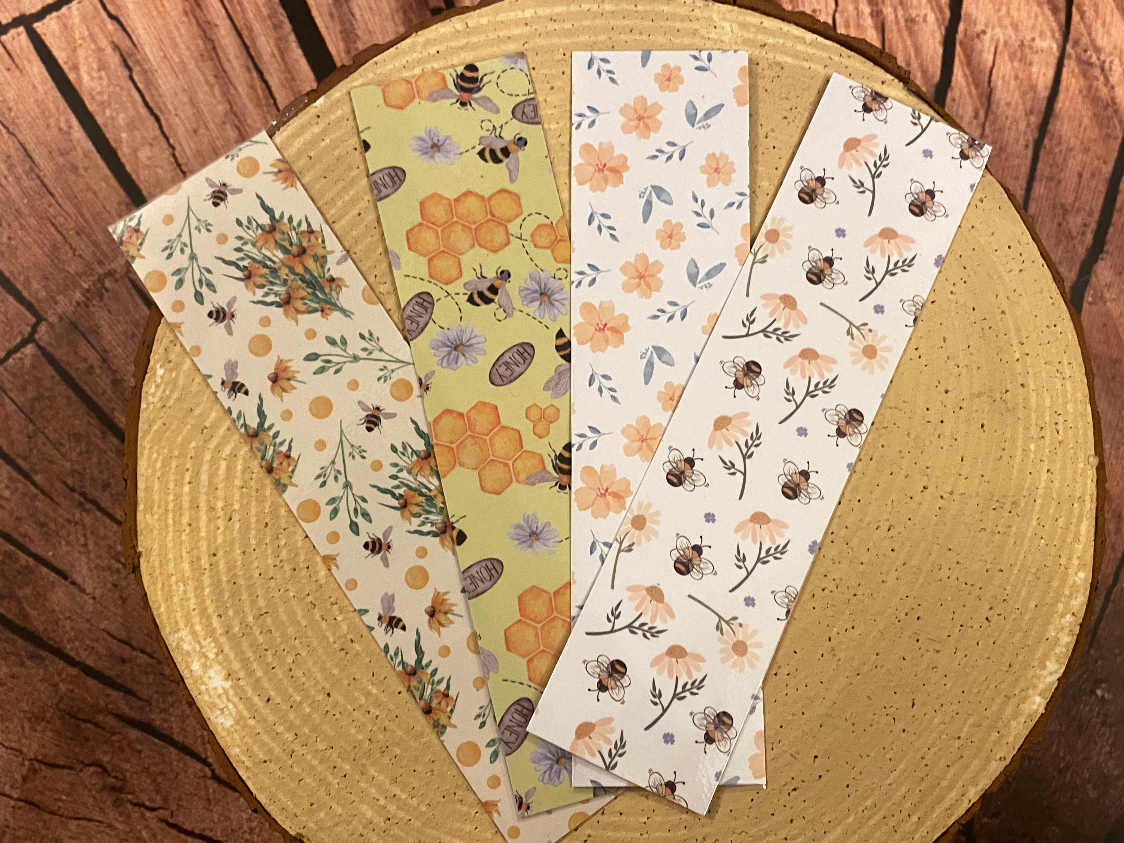 Bee themed bookmarks