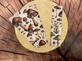 2x8 Dark green background vintage mushroom bookmark